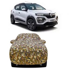 Waterproof Car Body Cover Compatible with Kwid with Mirror Pockets (Jungle Print)